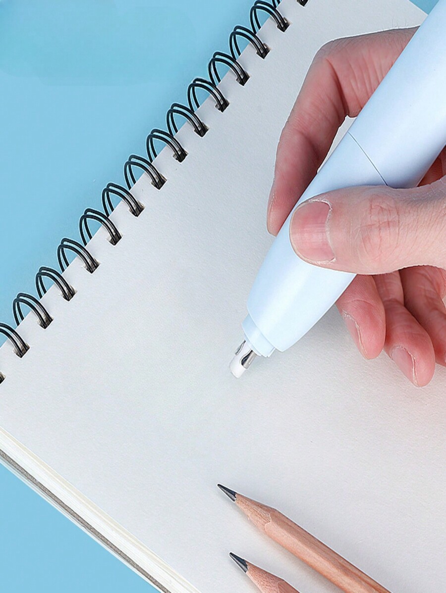 A Set Of Pink And White Electric Erasers For Sketching Drawing Easy To