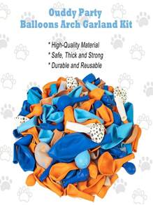 Birthday Party Supplies Balloon Garland Arch Set, Blue Orange Blush Naked Dog Bone Balloons Theme Dog Claw Balloon Set