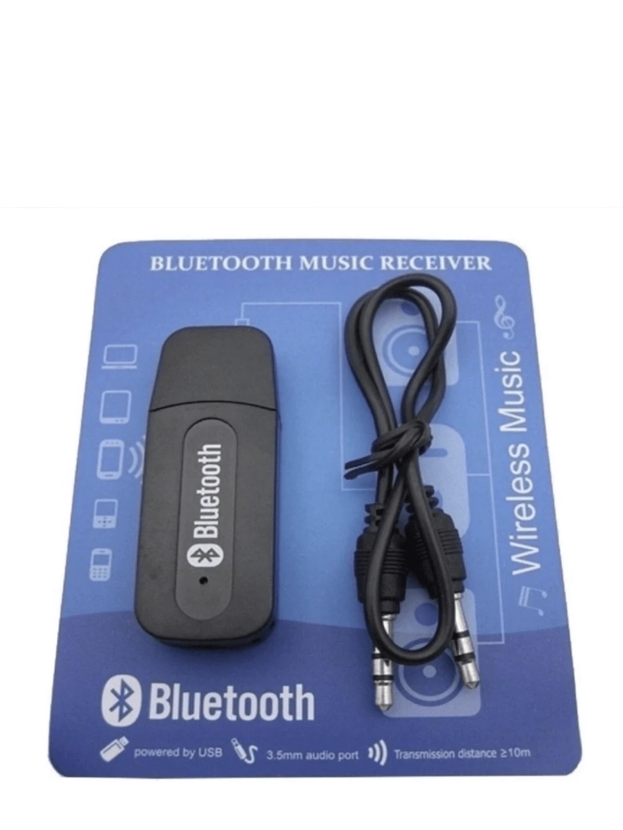 tiger Receptor Adaptador Bluetooth Music Receiver P2 Áudio Car Music - Preto - Visão 1