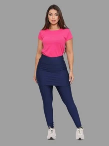 Women Sports Leggings - 藍色 - 查看 3