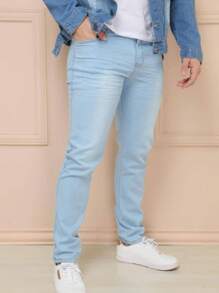 Calça Masculina Preta Tradicional Algodão Premium - Azul bebê - Visão 2