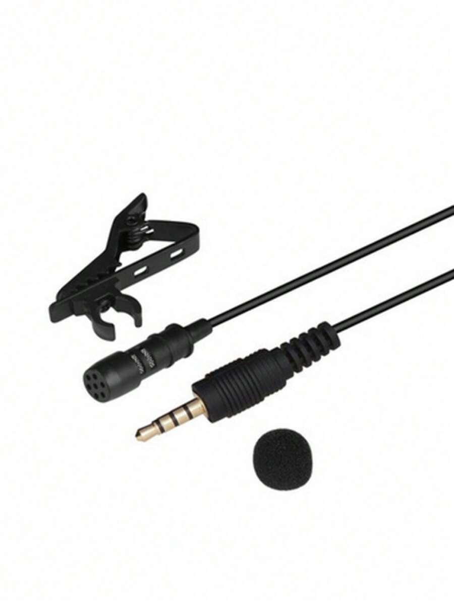 Microfono solapa clip para Telefono 3.5Mm Jack Mano Libre alambrico - Negro - Ver 1