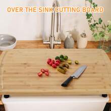 30 Inch Extra Large Bamboo Noodle Board Stove Cover, Large Charcuterie Board, Counter Space Top Covers For Electric Stoves & Sink Farmhouse Rustic Decorative Tray For Kitchen