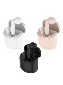 无线 5.3 耳塞防水耳机防噪音 IPX4 防水耳机长效电池耳机带无线充电盒兼容 和 Android - 白色 - 查看 7