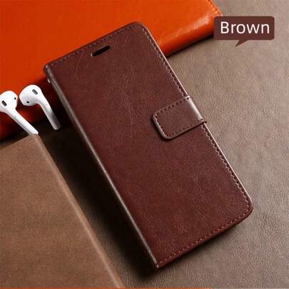 1pc Classic PU Leather Flip Cover Phone Case, Shockproof, Kickstand, Card Slot, Wallet Style, Compatible With Apple 6 To 17 Pro Max, Compatible With Galaxy S26 Ultra/S25 Ultra/S24 Ultra/A14/A15/A05/06/A35/A55, Compatible With Redmi 12C/13C/Note 9 To 12 Pro, Compatible With OPPO, Compatible With Vivo, Compatible With Honor 400 X8C Models