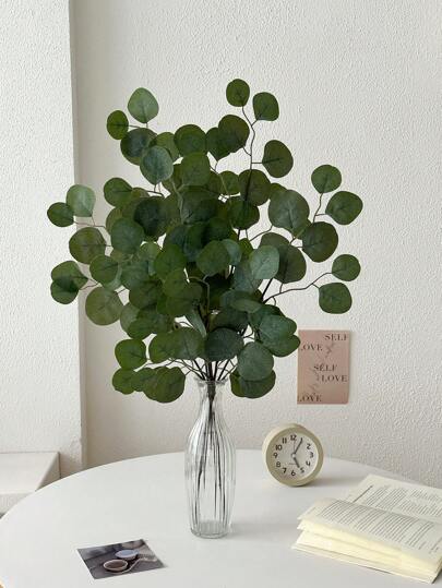 1 pezzo Stelo artificiale di eucalipto con foglie, ramo di eucalipti finti per composizioni floreali da matrimonio, decorazione per la casa (verde), regalo per San Valentino