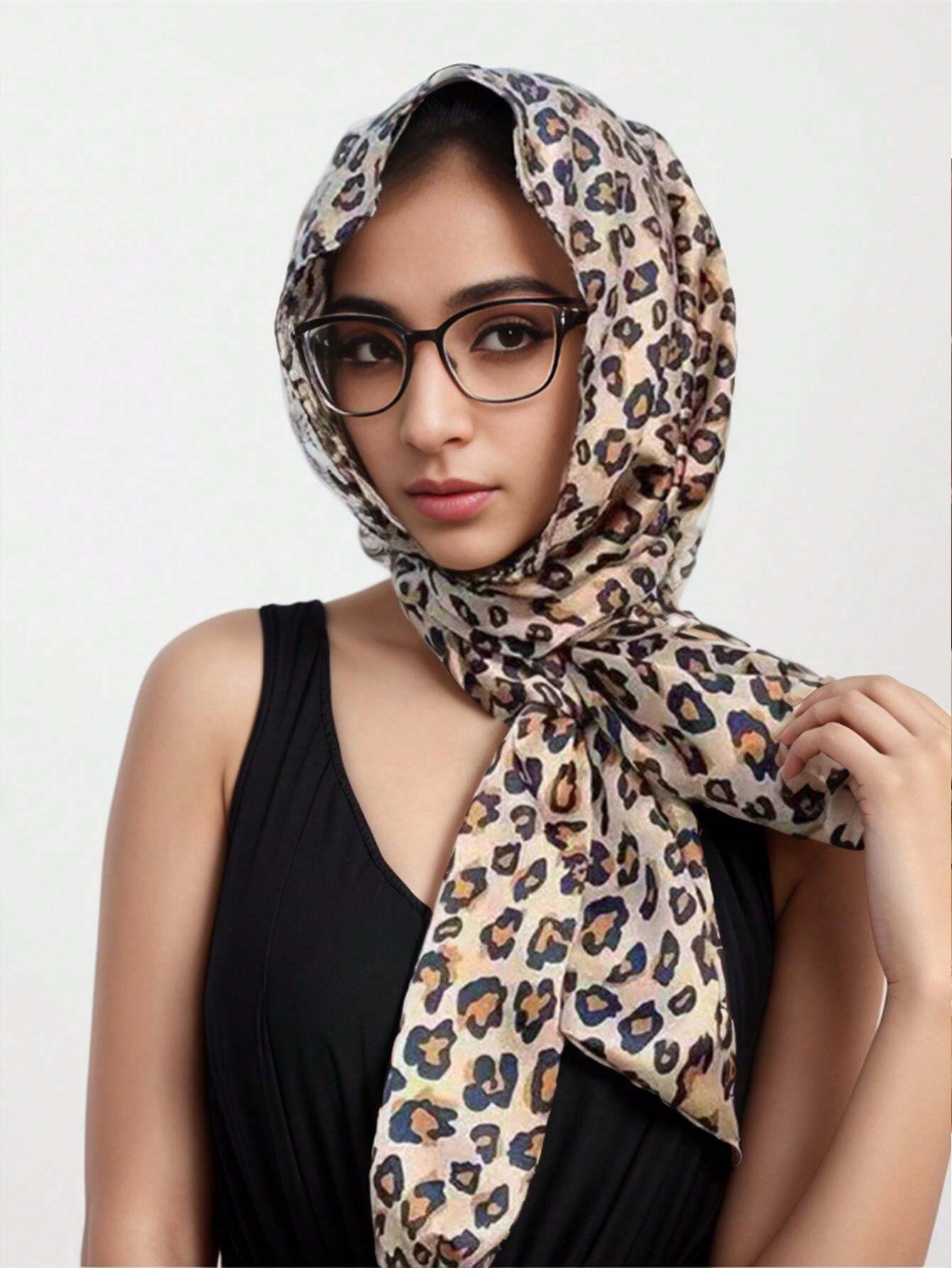Head Scarf, Sunscreen And Windproof, For Outdoor Activities, , Leopard