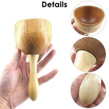 1入組木製手持按摩杯，瑞典木製杯，淋巴引流按摩工具，木製按摩器釋放壓痛穴位，用於塑形刮痧 - 彩色 - 查看 7