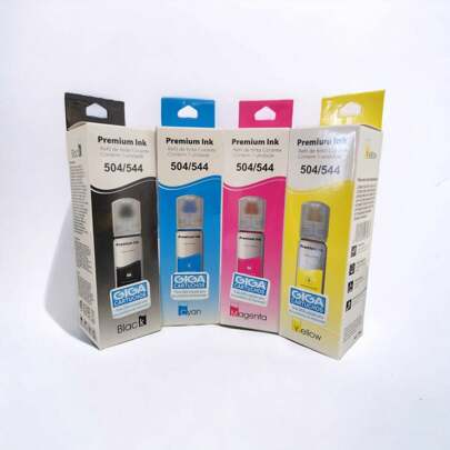 Kit 4 Tintas Compatível 544/504 Refil 70ml Para Impressora Ecotank L3111 - L3150 - L3250 L 4150 - L4250 - L6190  (Preto - Azul - Magenta - Amarelo)