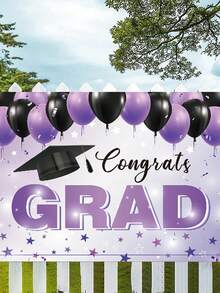 2024 Graduation Season Party Decorative Backdrop Cloth Graduation Party Decorations, Congratulations Grad Banner, Class Of 2024 Graduation Decorative Backdrop Banner - Graduation Backdrop 2024 For Graduation Decorations. - Multicolor - View 3