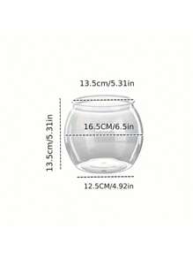 塑料防摔圓形透明金魚缸，用於客人桌面大堂的迷你魚缸分館，圓形辦公室觀賞烏龜魚缸 - 無色 - 查看 7