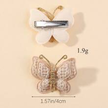 bilicaca 2/4pcs Handmade Yarn Woven Butterfly Hair Clips, Soft Solid Color Versatile Hair Accessories For Baby - Multicolor - View 7