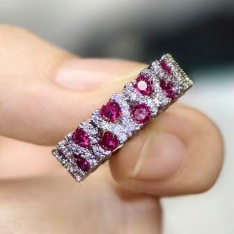 1pc Fashionable Classic Cubic Zirconia Micro Inlaid White Rhinestone Closed Ring Suitable For Women And Men Couple Daily Party Wear