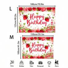 1PC, Strawberry Theme Background, Polyester Material, Rectangle Shape, Various Sizes, Birthday, Party Background, Perfect Party Decoration, Photography Suitable For All Seasons,Christmas - Red - View 2