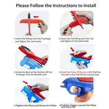 Foam Airplane Launcher, Outdoor Sports Toy Throw Glider Plane, Interactive Game Airplane Glider, Multi-Function Creative Stress Relief Toy - Multicolor - View 8