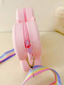 1 Piece Young Children Butterfly Silicone Zipper Closure Mini Cross Shoulder Bag Suitable For Daily Use In All Seasons Pink - Pink - View 3