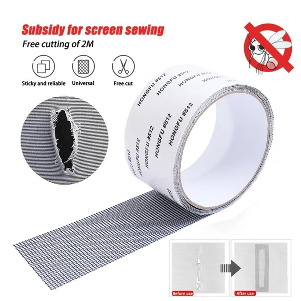 1pc Self-Adhesive Window Screen Repair Tape 5cm*2m With Anti-Mosquito Function For Patching Holes & Fixing Nets On Windows - Multicolor - View 1