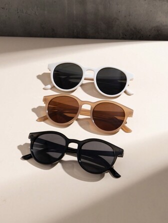 3 piezas/set Gafas decorativas de moda con forma ovalada lindas para niños