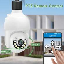 Camera giám sát bóng đèn WiFi băng tần kép 5G Chống nước đủ màu Tầm nhìn ban đêm Bảo mật không dây Camera PTZ E27 Đèn giao diện CCTV PTZ Điều khiển ứng dụng Pan/Tilt 5MP HD Phát hiện chuyển động Tự động theo dõi Giám sát an ninh - Camera WiFi băng tần kép - Xem 4