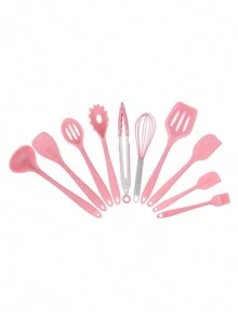 Set de utensilios de cocina de silicona de 10 piezas, accesorios para utensilios de cocina antiadherentes - multicolor - Ver 5