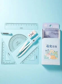 1 Bộ La Bàn Hoạt Hình Với 7 Dụng Cụ Văn Phòng Phẩm Bao Gồm Thước Tam Giác, Thước Đo Góc, La Bàn Cho Học Sinh Học Tập - Nhiều màu - Xem 9