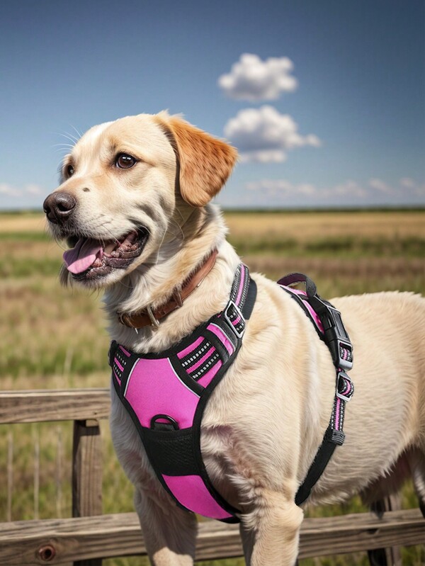 Double-Layered And Thickened Reflective Chest And Back Strap For Doberman Bully Pet, Explosion Proof And Shock Resistant Chest And Back Strap, Back-Style Dog Leash