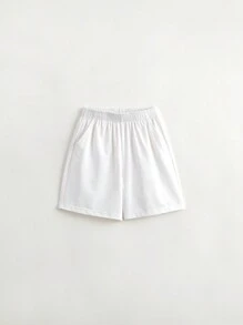 MARC&JANIE Young Boy 2-Piece Set Of Light And Sports Letter & Line Elastic V-Neck Short Sleeve T-Shirt And Shorts For Summer