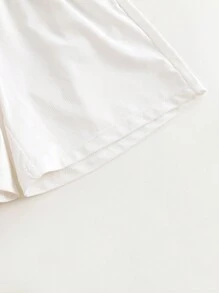 MARC&JANIE Young Boy 2-Piece Set Of Light And Sports Letter & Line Elastic V-Neck Short Sleeve T-Shirt And Shorts For Summer