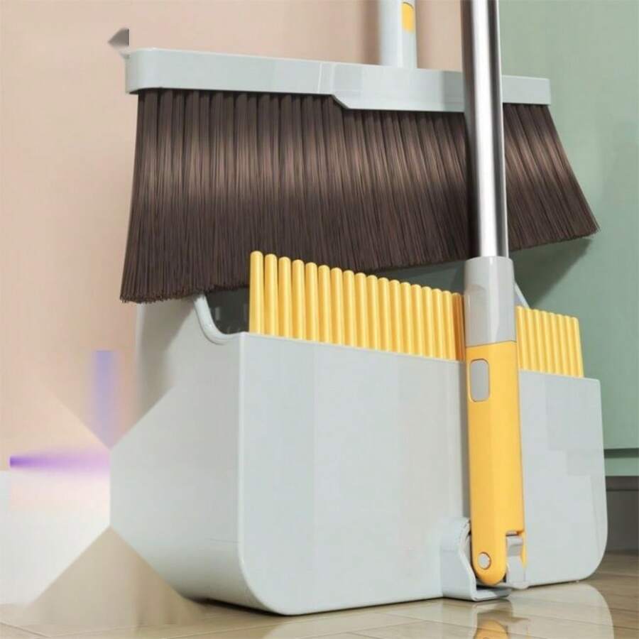 1 Set SpringLoaded Extendable Comb Teeth Dustpan And Broom Combination