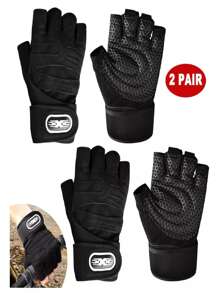 Guantes Gym Tacticos A Pesas Crossfit Hombre y Mujer - Negro - Ver 3