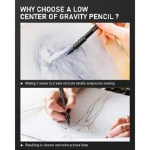 Nicpro 3 Pcs 0.7 Mm Mechanical Pencils Set With Case, 3PCS MP2000 Metal Artist Mechanical Pencil With 6 Tube HB Lead Refills, Eraser, Weatherproof Barrel For Outdoor Writing Drafting Drawing Sketching - màu đen - Xem 4