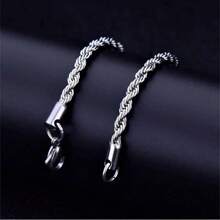 1 buc. Brățară din argint din oțel inoxidabil cu zale răsucite, accesoriu de modă cadou