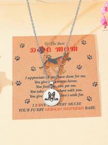 Goodwaro 1 pieza Fashionable Collar colgante de acero inoxidable grabado con laser de Dachshund, perro pastor, Golden Retriever, Corgi, gran regalo del Dia de la Madre para mamá de perro con cadena de clavícula hecha a mano y hermoso empaque de tarjeta, adecuado para usar en el Dia de la Madre