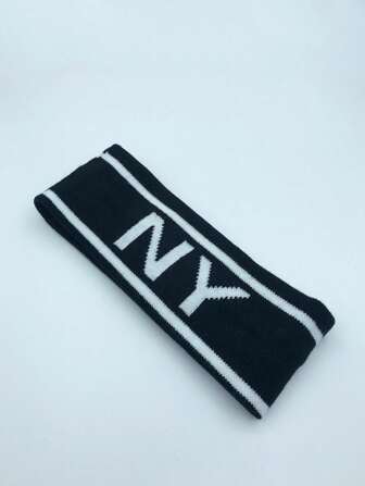 1 件纽约标志针织字母头带发带吸汗带头巾适用于户外健身、街舞、洗脸、男女头饰、发饰、头巾头带、吸汗带秋冬发带适合度假装女士