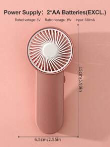 1 Ventilateur portable de poche mini avec un niveau de réglage, alimenté par batterie (le produit ne comprend pas de batterie), Convient pour les bureaux et les bureaux d\"adolescents, avec cordon pour une utilisation en extérieur, Rafraîchissant en été