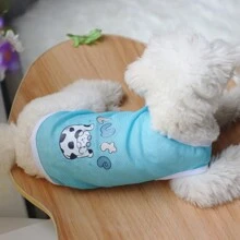 Cat And Dog Clothes Spring And Summer Grid Vest Thin Cute Cartoon Printed Vest For Teddy, Golden Retriever, Corgi And Medium To Large Dogs - Green - View 6
