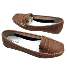 Mocassim Feminino Social Casual Elegante Tratorado Baixo Confort Sapatilha Leve - Caramelo - Visão 6