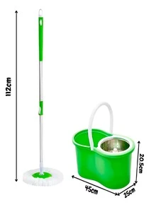 Trapeador Magico Giratorio Trapeador Exprimidor Con Cubeta Fregona  Mop - Verde - Ver 5