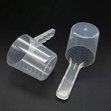 2pcs Plastic Measuring Spoon 100ml With Scale Pet Feeding Scoop - Clear - View 3