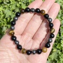 1入時尚優雅多彩手鍊,吸引財富、富貴幸運的黃水晶8mm珠子手鍊配件