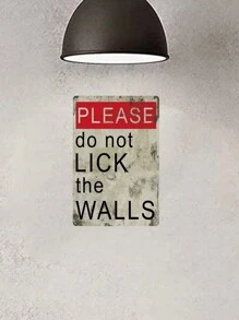 1pc, "Don't Lick Walls" Funny Metal Tin Sign (11.81"X7.87"/30x20cm) , Novelty Home Decor, Room Decor, Wall Decor, Bathroom Decor, Bar Decor, Cafe Decor, Garage Decor, Farmhouse Decor Best Gifts Birthday Graduation
