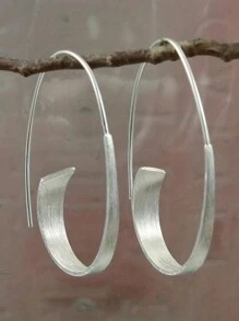 Personalized Round Spiral Geometric Hoop Earrings For Women Girls Vintage Style Alloy Jewelry Personalized Earrings