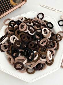 100 Stück Schwarz/Khaki/Braun Mini Allround Haargummis, modische Allround & minimalistische farbige elastische Haarzubehör für den täglichen Ausgang, Frisuren, Arbeit, Urlaub, Party, Make-up, Outfit-Kombination und Kopfschmuck Dekoration, Schule, Pferdeschwanz, Haargummis, Haarseil Pferdeschwanz Halter, Haargummis Kopfzubehör Gummibänder, Festival, Geburtstag - Verschiedenfarbig - Übersicht 3