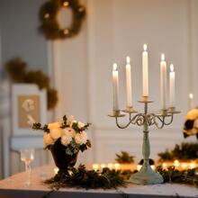 [Retro Style Vintage White]1pc Plain Candle Holder, Minimalist Iron Candle Stand For Dinner Table Wedding Table Center Decoration Candle Table Banquet Party Halloween,Spooky,Autumn,Festival,Holiday ,Winter,Holiday,Festival,Room Decor,Gifts Birthday Graduation