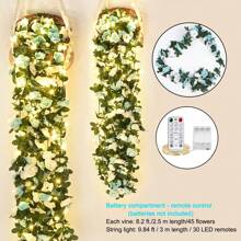 8種模式遠程控制30led仙女8.2ft向日葵藤串燈,人造常春藤藤蔓太陽能花之花環,適用於室內、室外、婚禮、牆壁、生日派對 - 黃色 - 查看 21