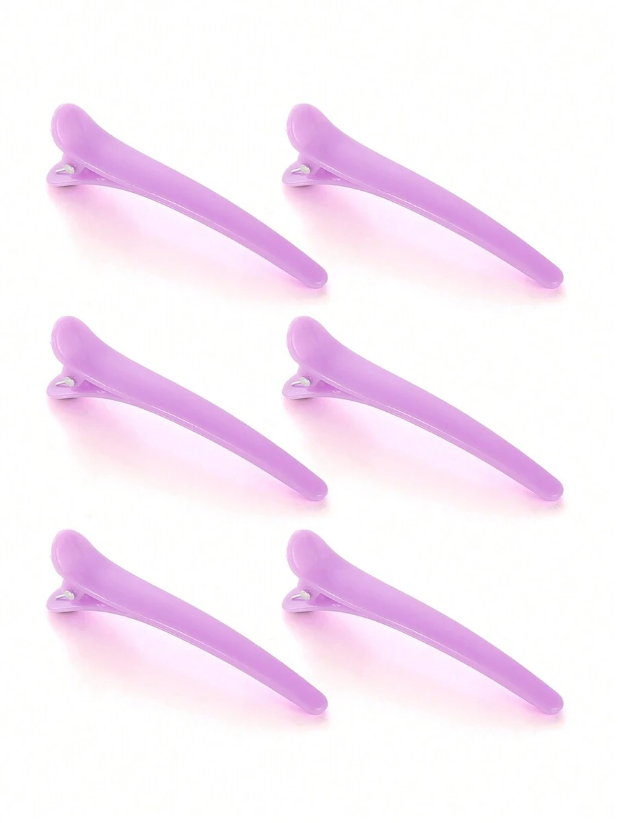 Kẹp Tóc Để Tạo Kiểu, 6 Dụng Cụ Làm Tóc Hình Mỏ Vịt Cá Sấu Bằng Nhựa Dành Cho Nữ - Màu tím - Xem 1