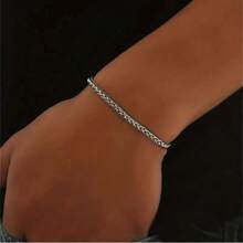 1 buc. Brățară din argint din oțel inoxidabil cu zale răsucite, accesoriu de modă cadou