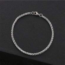 1 buc. Brățară din argint din oțel inoxidabil cu zale răsucite, accesoriu de modă cadou