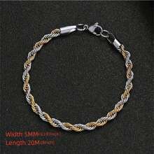 1 buc. Brățară din argint din oțel inoxidabil cu zale răsucite, accesoriu de modă cadou