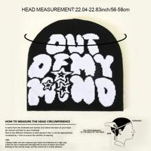 Letter Pattern Personality Street Hip-Hop Skull Cap, Unisex Jacquard Knit Hat, Suitable For Daily Leisure, Outdoor Sports, And Festive Gifts Beanie Fall Outfit